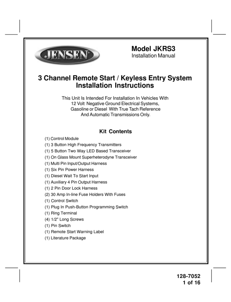 Jensen JKRS3 installation instructions Jensen JKRS3 installation instructions