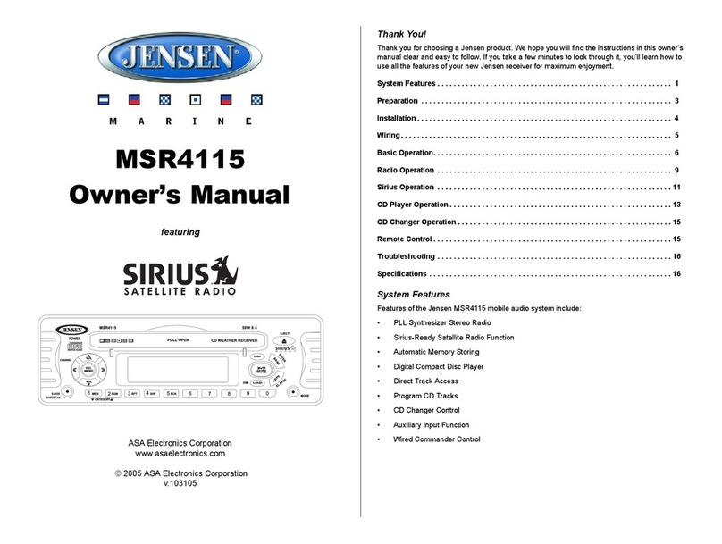 Jensen MSR4115 owner's manual