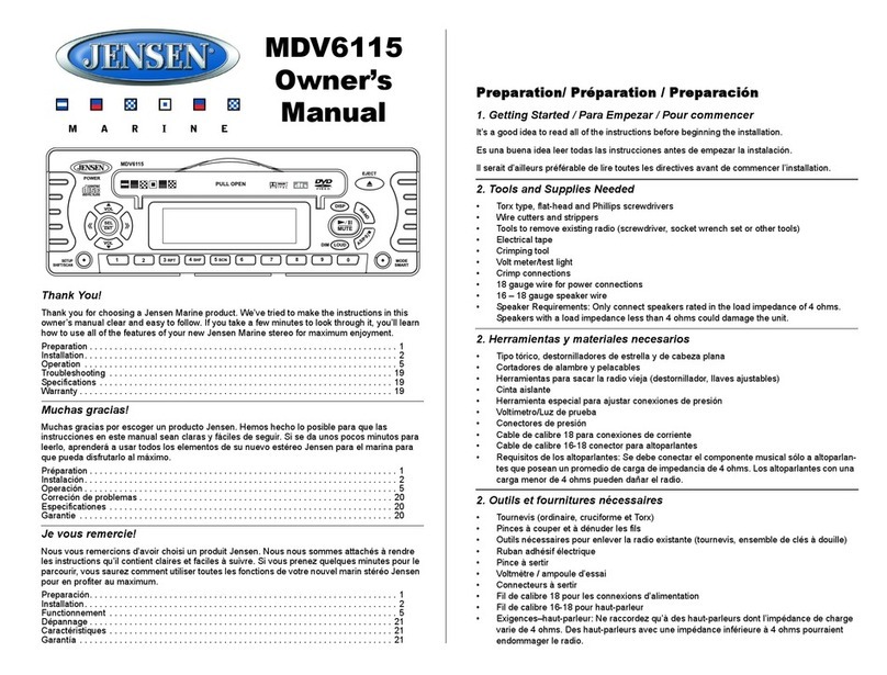 Jensen MDV6115 owner's manual