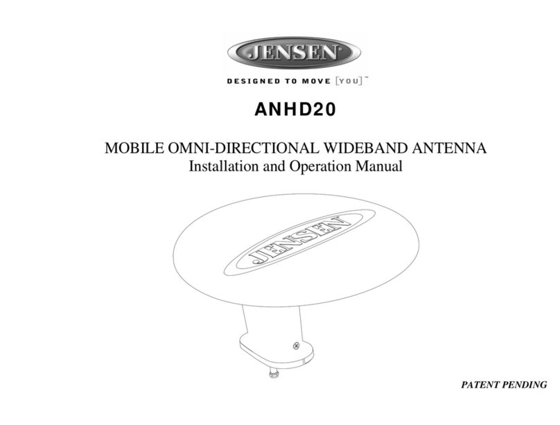 Jensen ANHD20 Installation and operation manual
