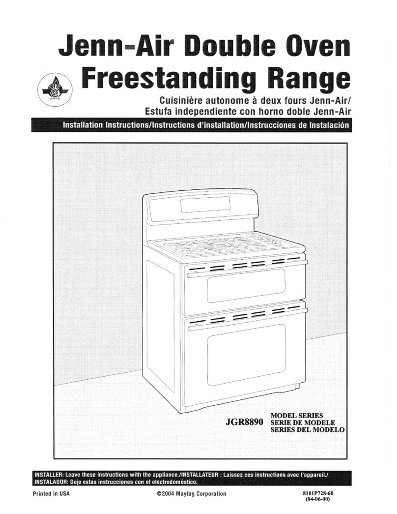 Jenn-Air JGR8890 Series installation instructions