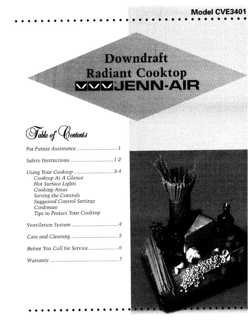 Jenn-Air RADIANT COOKTOP CVE3401 user manual