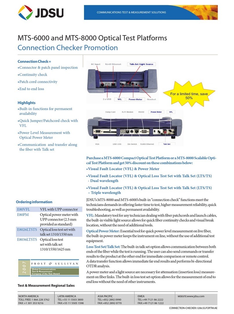 JDS Uniphase Portable Optical Tes Platforms MTS-6000 User manual