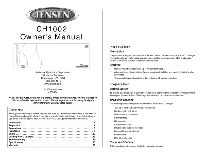 Jensen CH1002 owner's manual