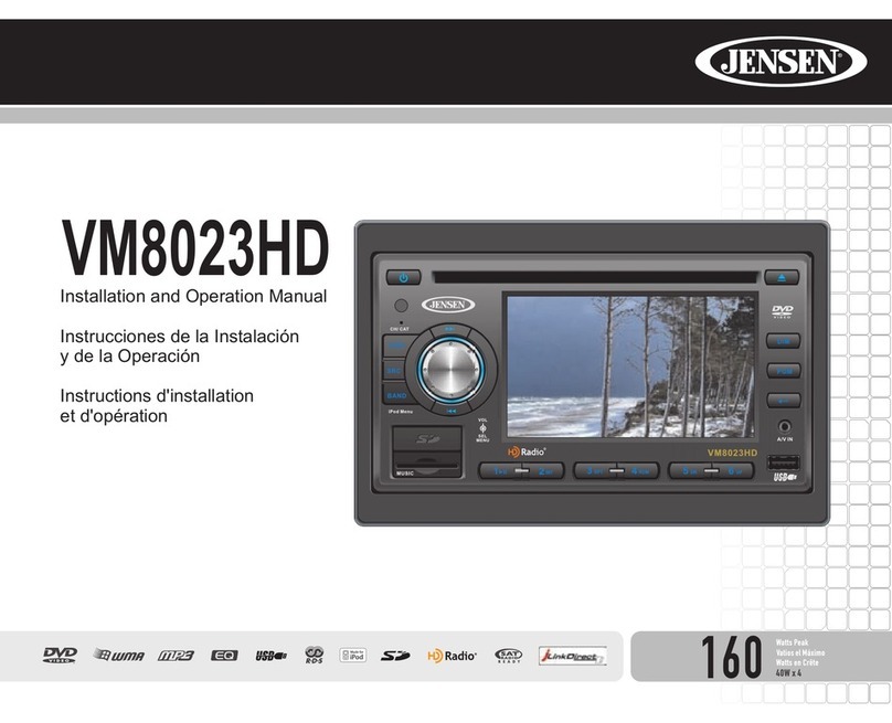 Jensen VM8023HD - DVD Receiver Installation and operation manual Jensen VM8023HD - DVD Receiver Installation and operation manual