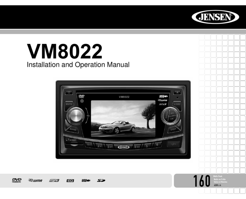 Jensen VM8022 - DVD Player With LCD Installation and operation manual Jensen VM8022 - DVD Player With LCD Installation and operation manual