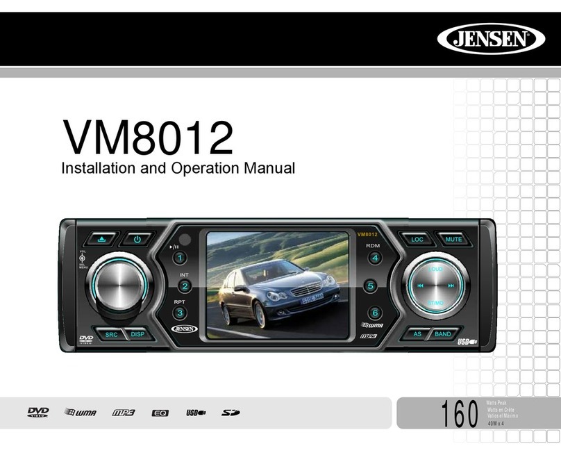 Jensen VM8012 Installation and operation manual