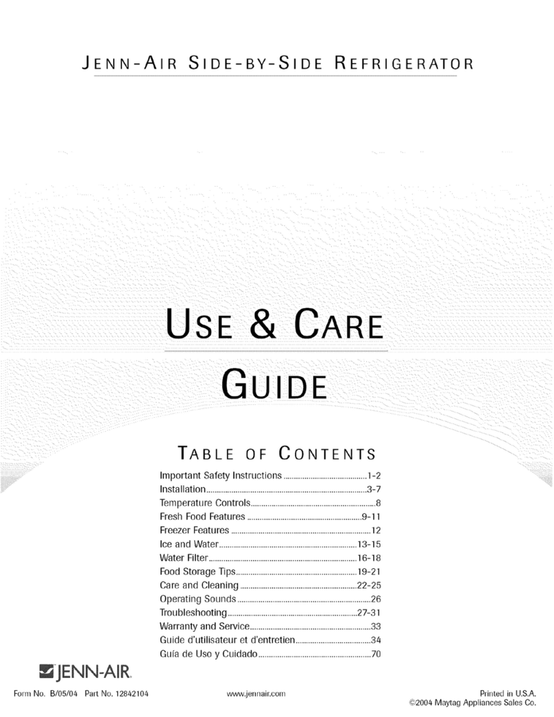 Jenn-Air REFRIGERATOR User manual