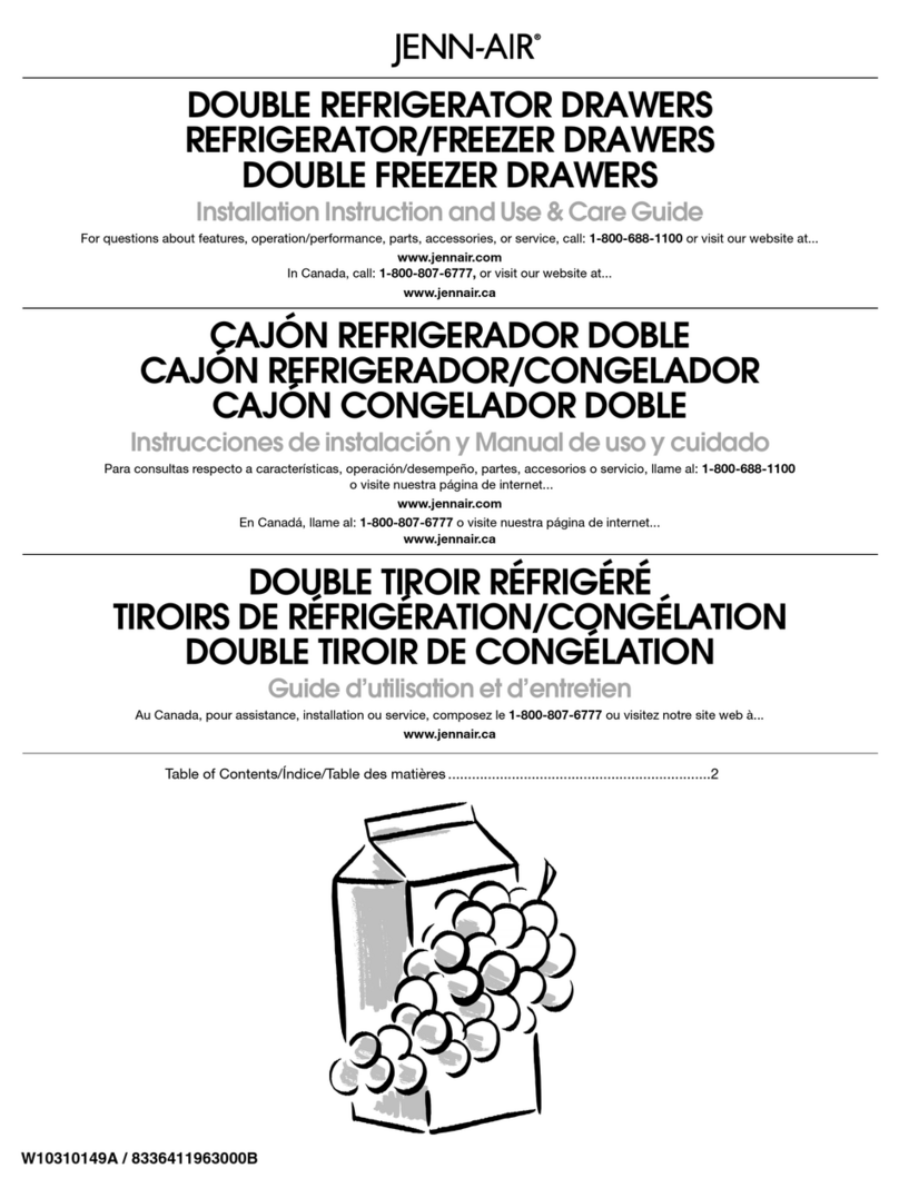 Jenn-Air DOUBLE REFRIGERATOR DRAWERS W10310149A User manual