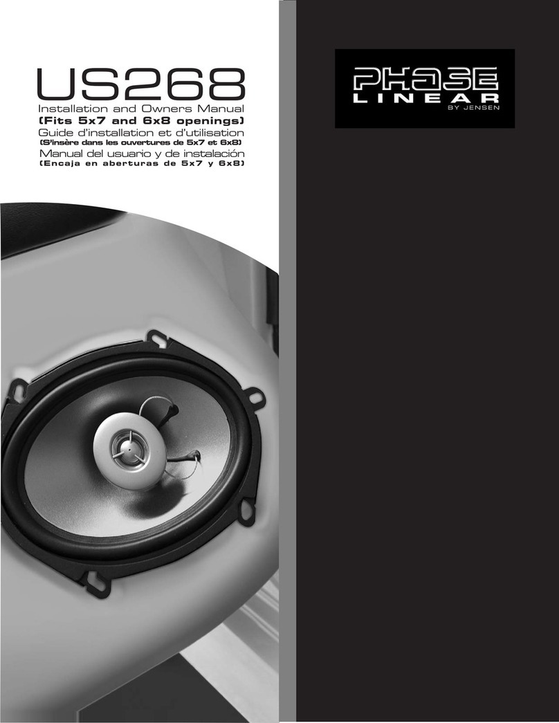 Phase Linear Phase Linear US268 Installation and owner's manual