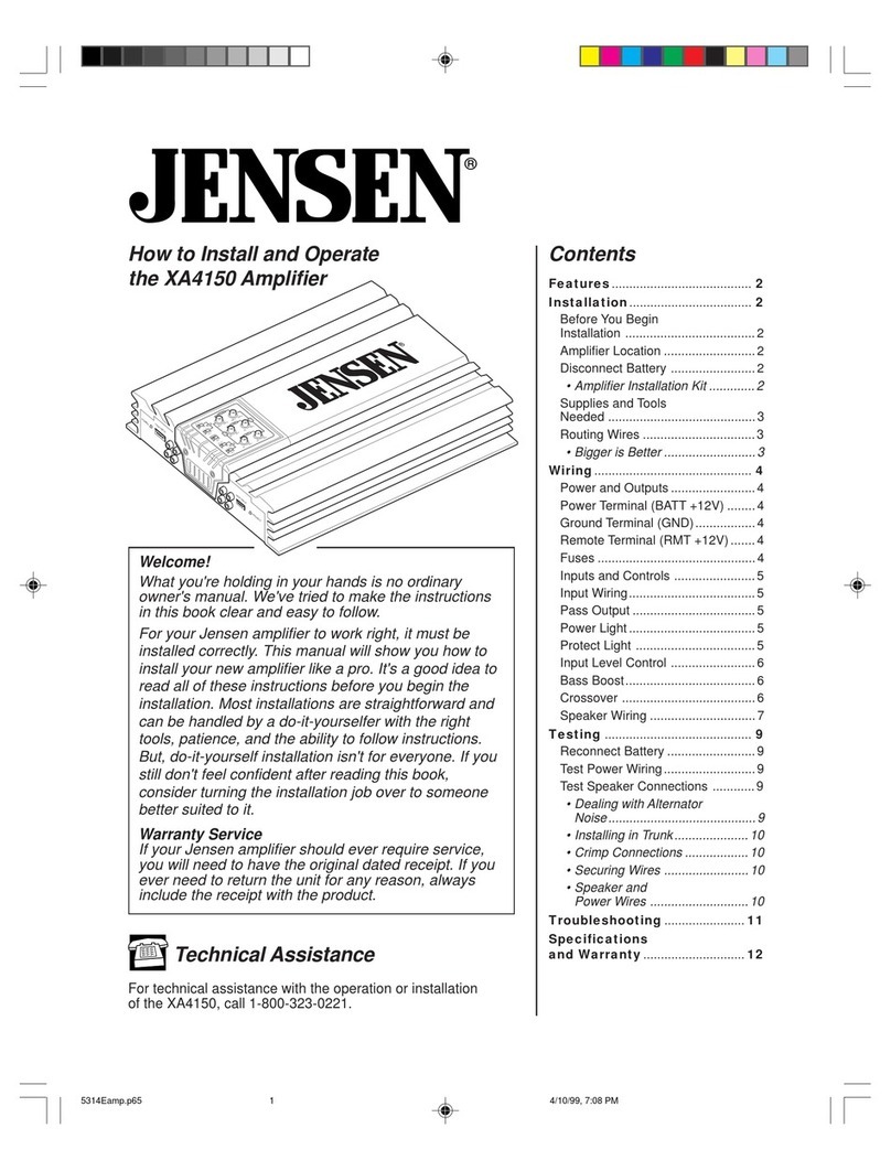 Jensen XA4150 owner's manual
