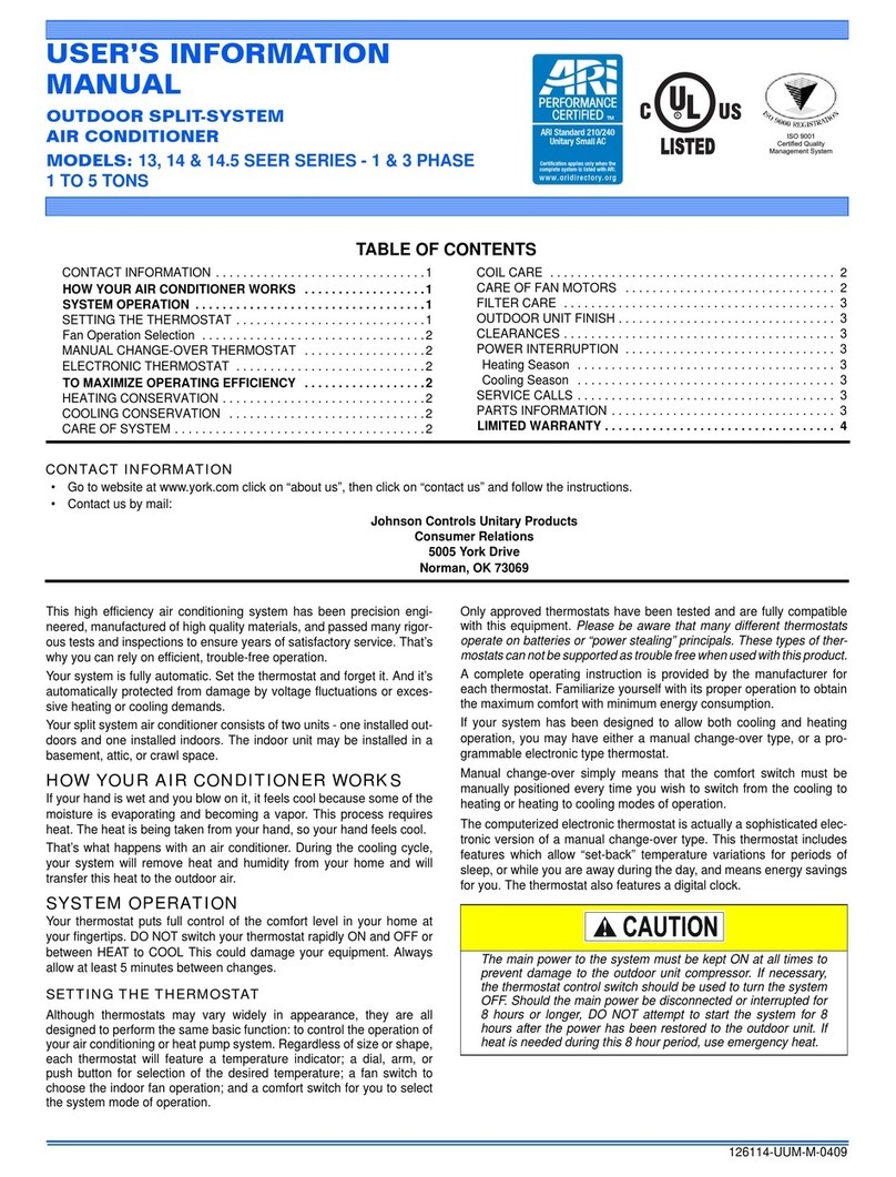 Johnson Controls 14.5 SEER SERIES Guide