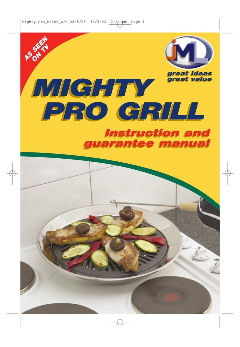 JML Mighty Pro Grill Instructions and guarantee