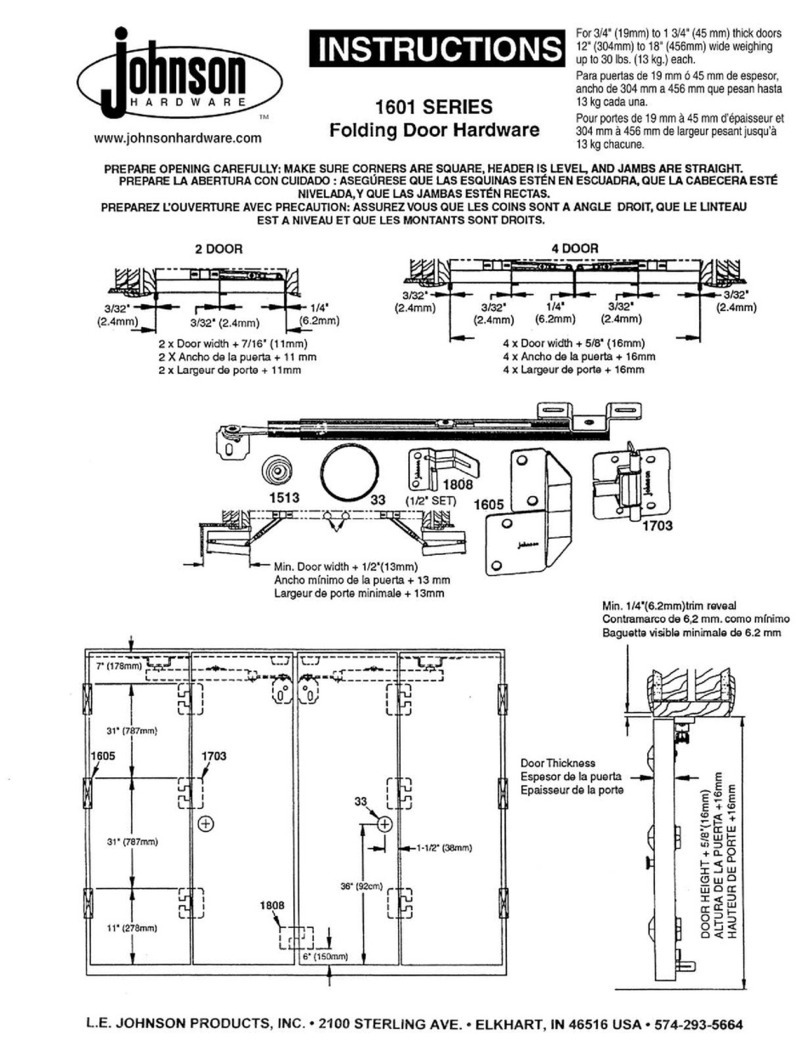 Johnson Hardware 1601 SERIES instruction manual