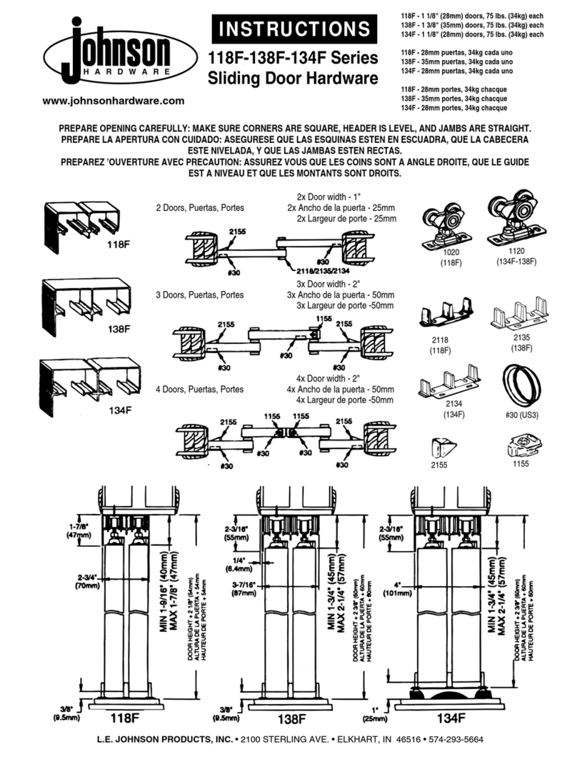 Johnson Hardware 118F Series installation instructions