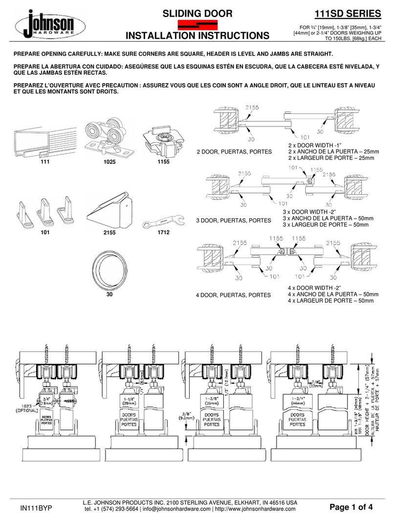 Johnson Hardware 111SD SERIES User manual Johnson Hardware 111SD SERIES User manual
