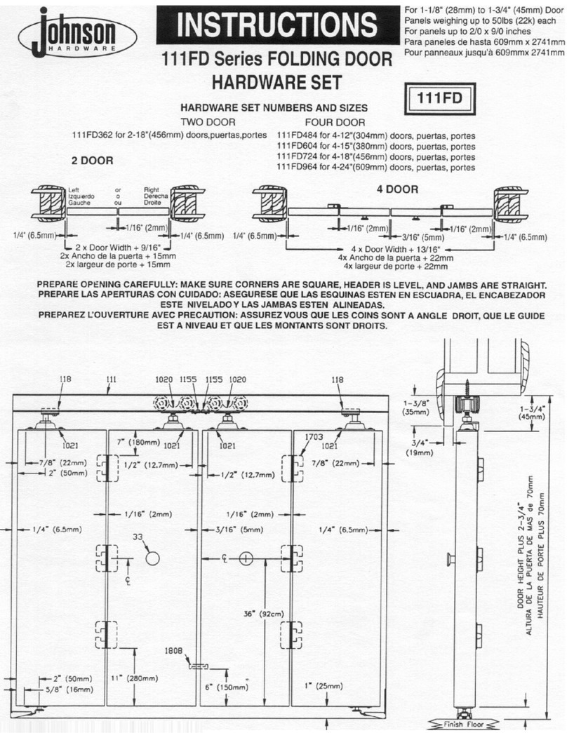 Johnson Hardware 111FD Series instruction manual Johnson Hardware 111FD Series instruction manual