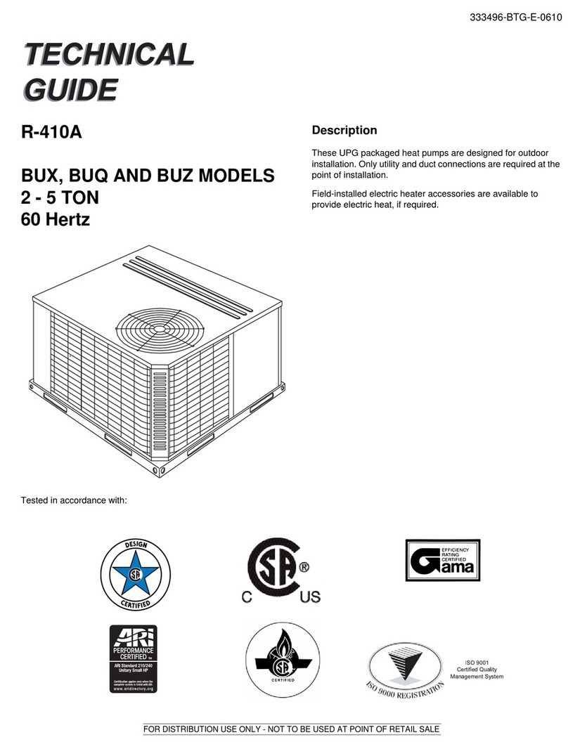 Johnson Controls Duct R-410A Quick start guide