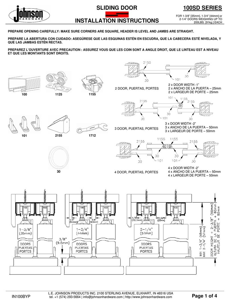 Johnson Hardware 100SD Series User manual Johnson Hardware 100SD Series User manual