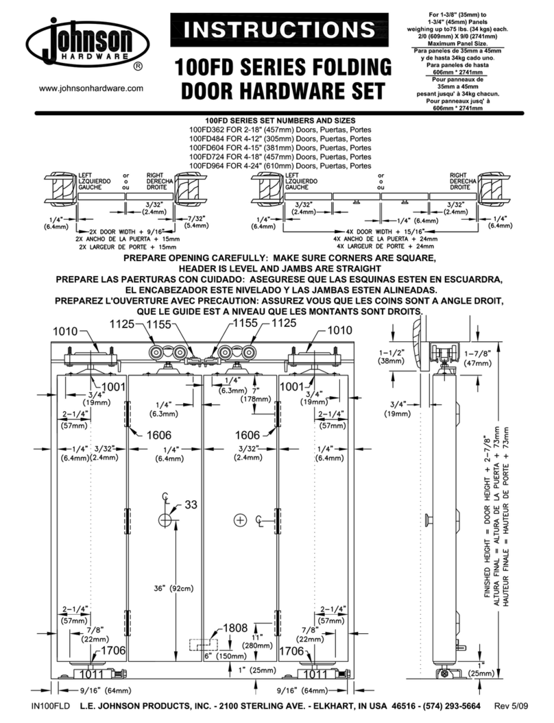 Johnson Hardware 100FD 100FD Series installation instructions