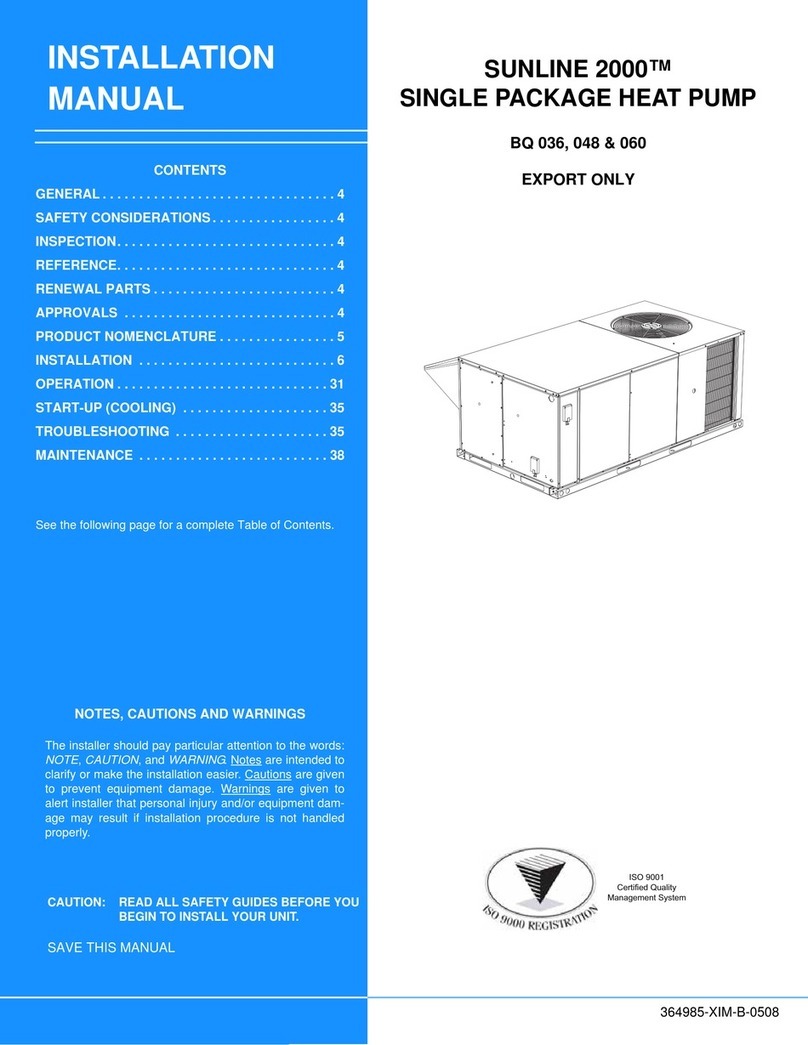 Johnson Controls SUNLINE 2000 BQ 060 User manual