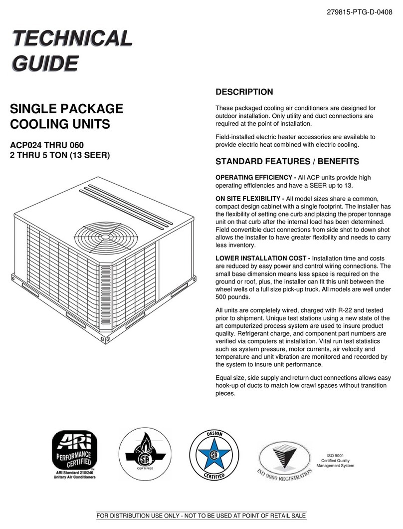 Johnson Controls ACPU024 THRU 060 Quick start guide