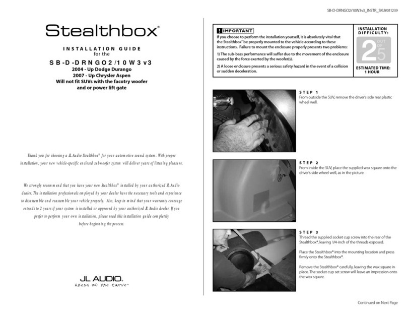 JL Audio Stealthbox SB-D-DRNGO2/10W3v3 User manual