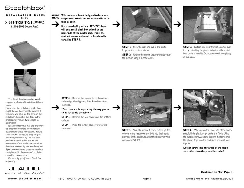 JL Audio Stealthbox SB-D-TRKCTR/12W3v2 User manual