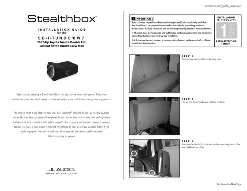 JL Audio Stealthbox SB-T-TUNDC/8W7 installation guide