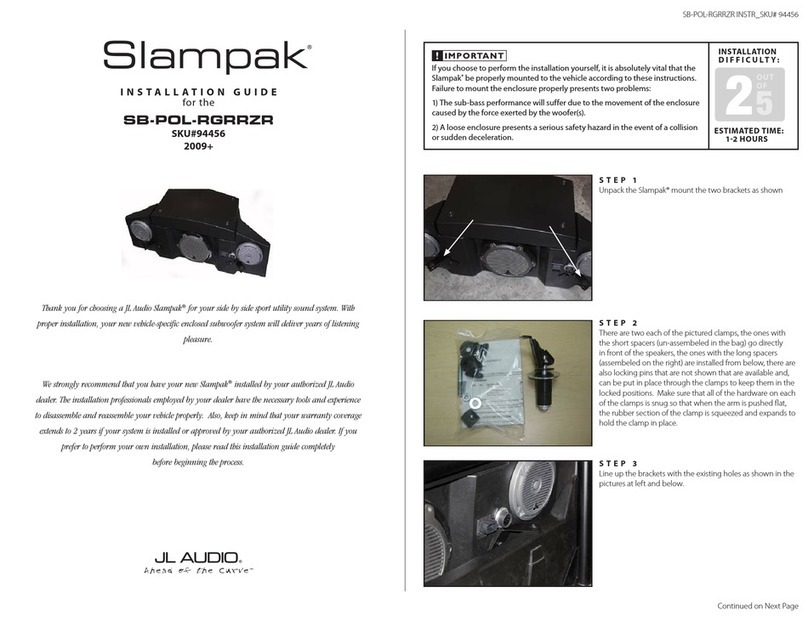 JL Audio Slampak SB-POL-RGRRZR User manual