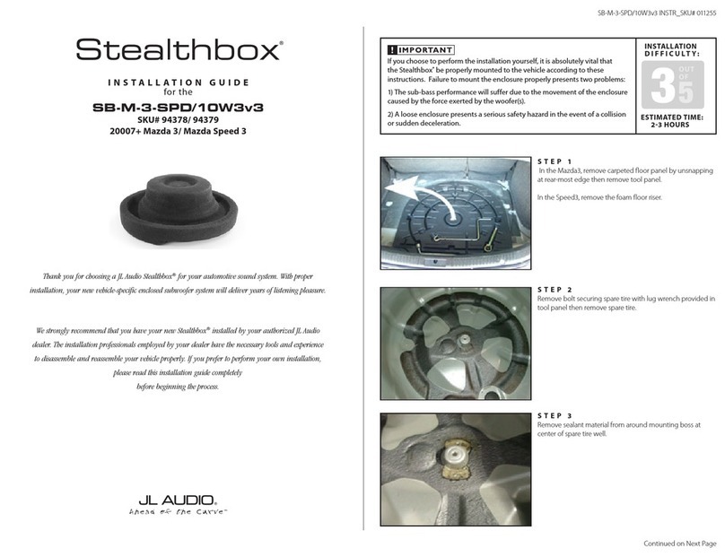 JL Audio Stealthbox SB-M-3-SPD/10W3v3 User manual
