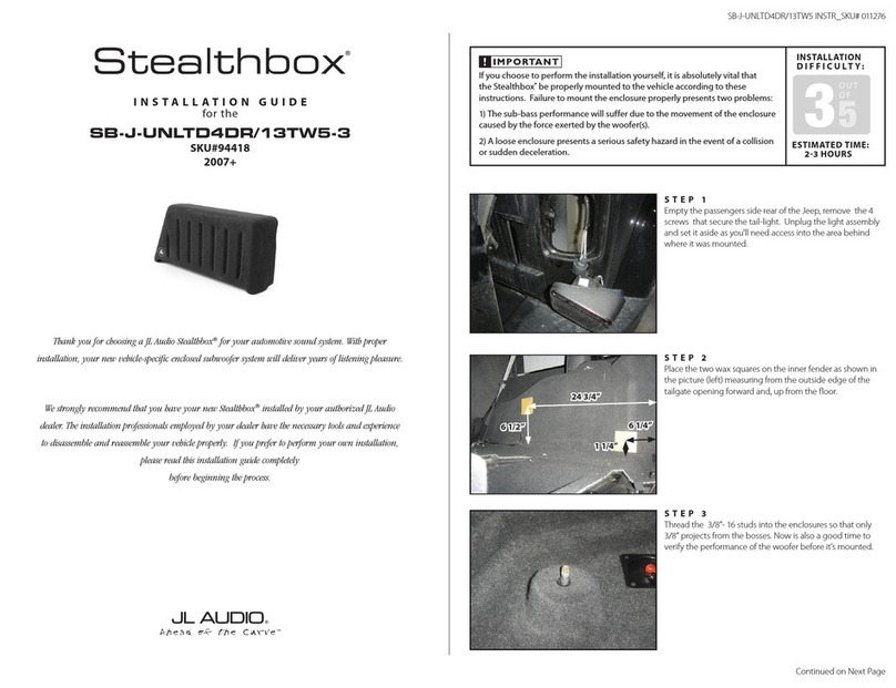 JL Audio Stealthbox SB-J-UNLTD4DR/13TW5-3 User manual