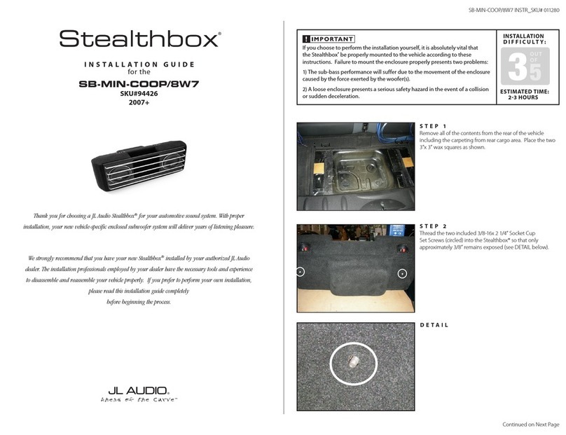 JL Audio Stealthbox SB-MIN-COOP/8W7 User manual