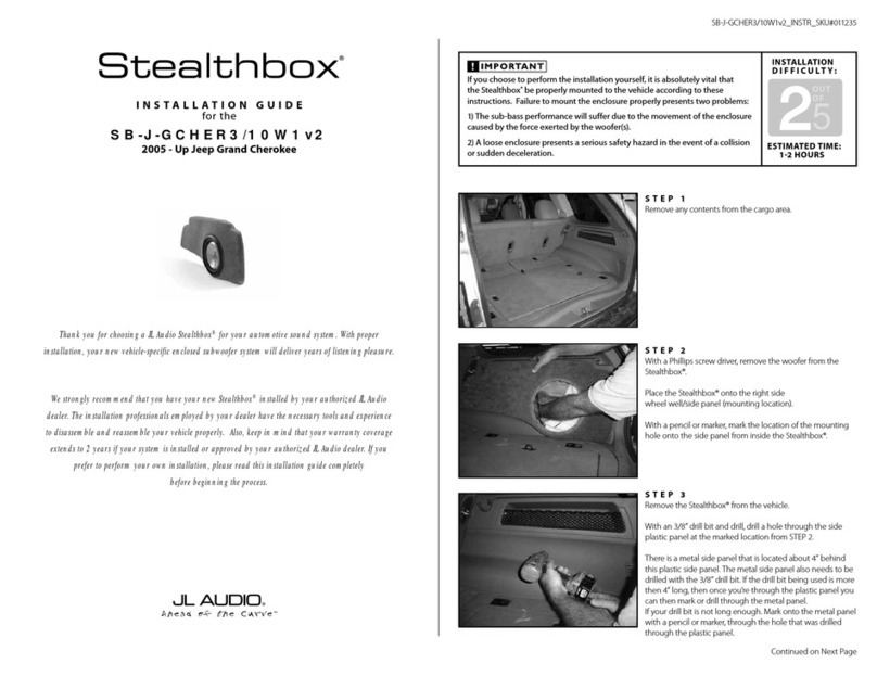 JL Audio Stealthbox SB-J-GCHER3/10W1v2 User manual