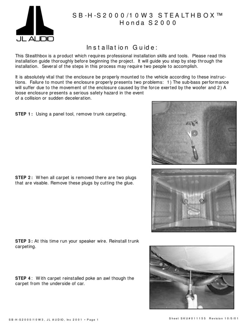 JL Audio Stealthbox SB-H-S2000/10W3 User manual