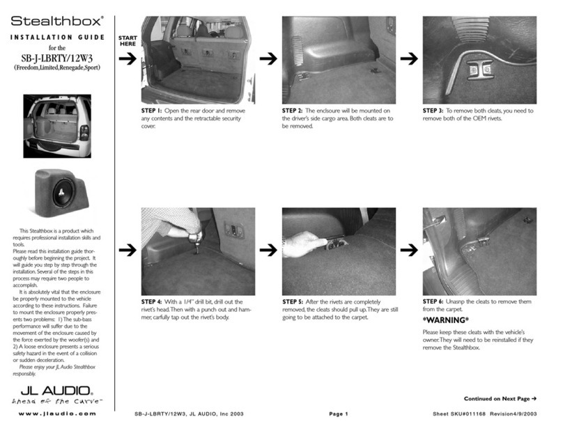 JL Audio Stealthbox SB-J-LBRTY/12W3 User manual
