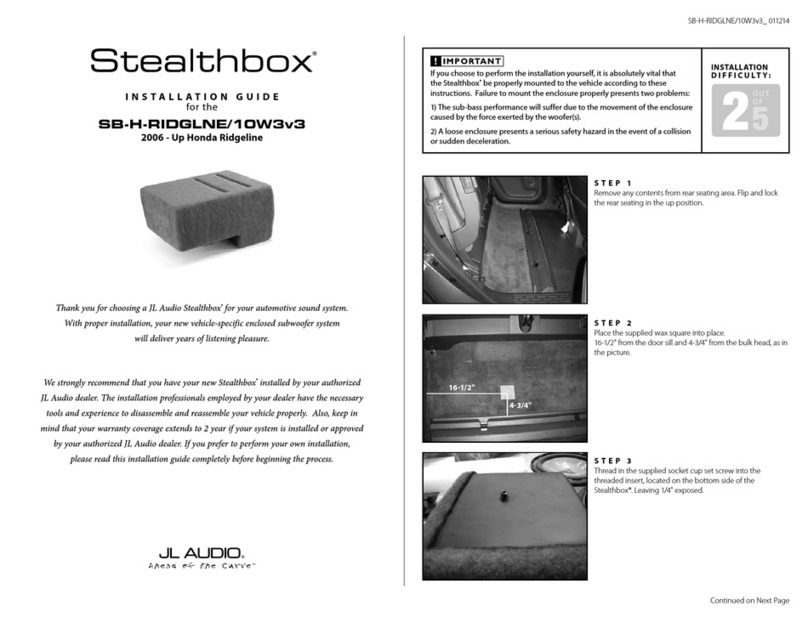 JL Audio Stealthbox SB-H-RIDGLNE/10W3v3 installation guide