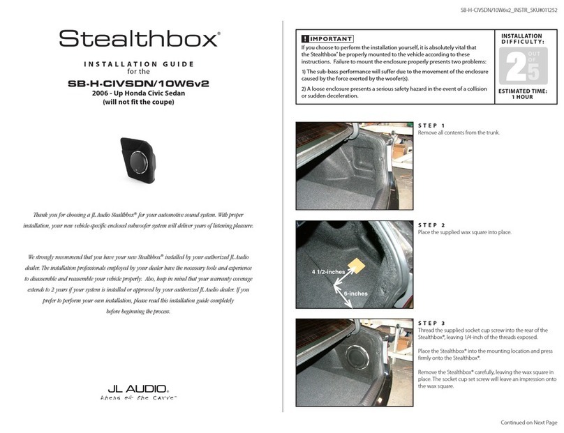 JL Audio Stealthbox SB-H-CIVSDN/10W6v2 User manual