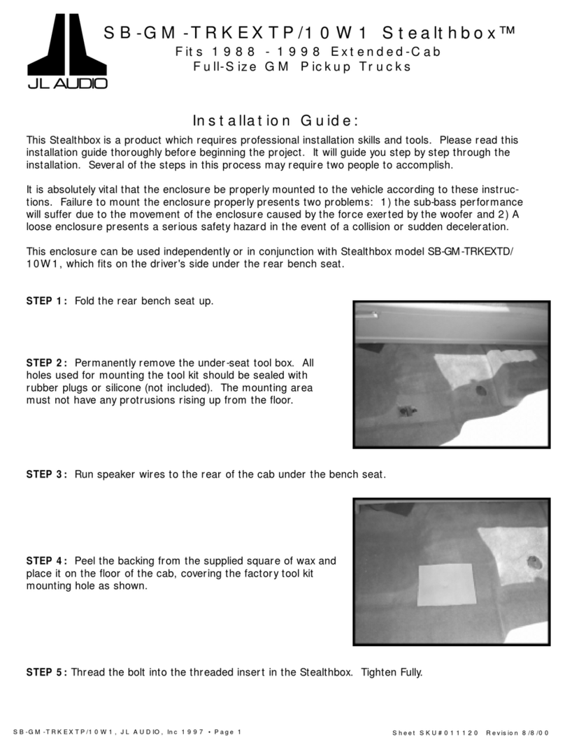 JL Audio Stealthbox SB-GM-TRKEXT/10W1v2/BK installation guide