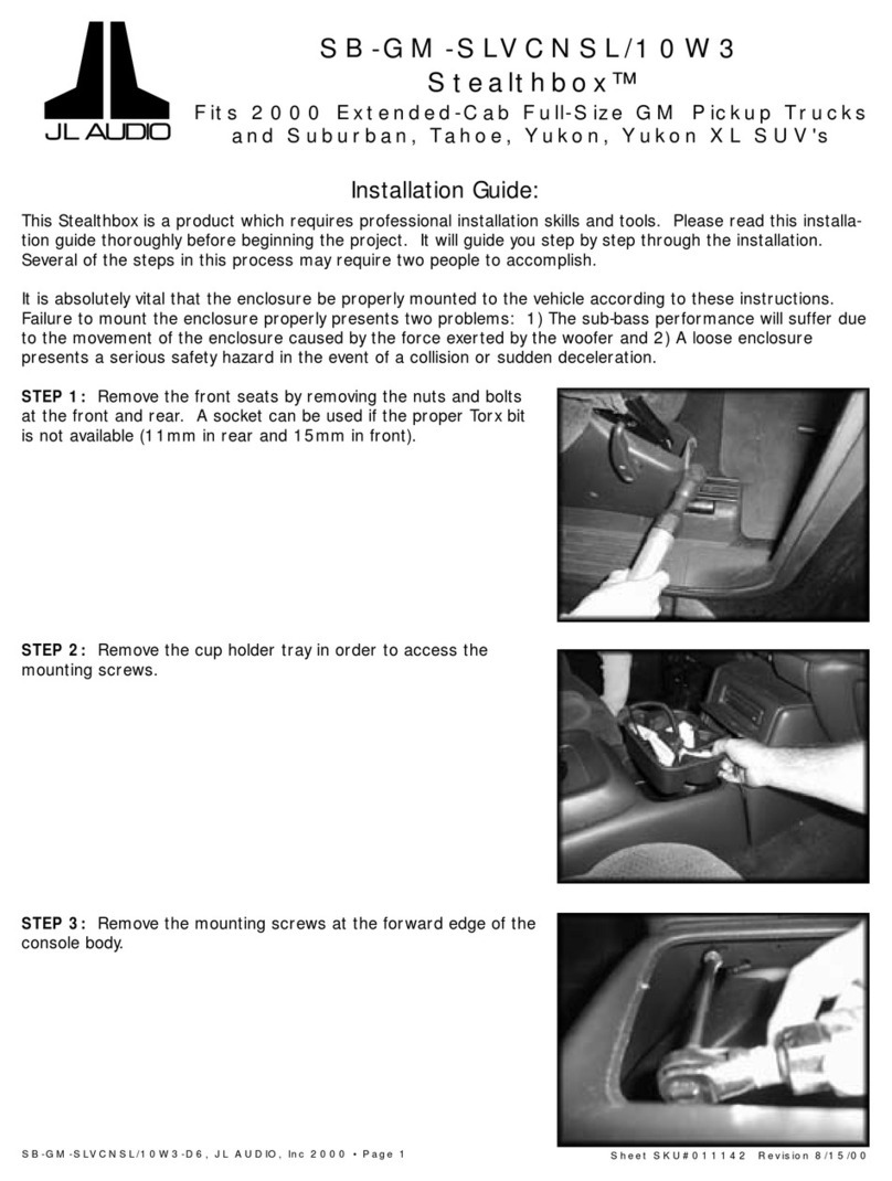 JL Audio Stealthbox SB-GM-SLVCNSL/10W3-D6 installation guide
