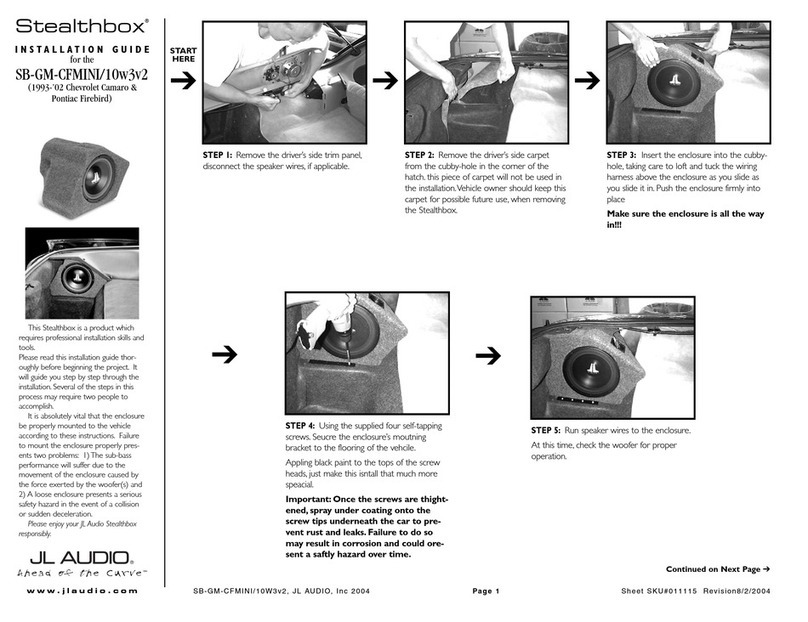 JL Audio Stealthbox SB-GM-CFMINI/10W3v2 User manual