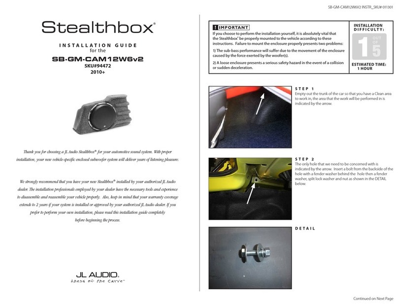 JL Audio Stealthbox SB-GM-CAM12W6v2 User manual