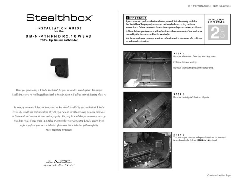 JL Audio Stealthbox SB-N-PTHFNDR2/10W3v3 User manual