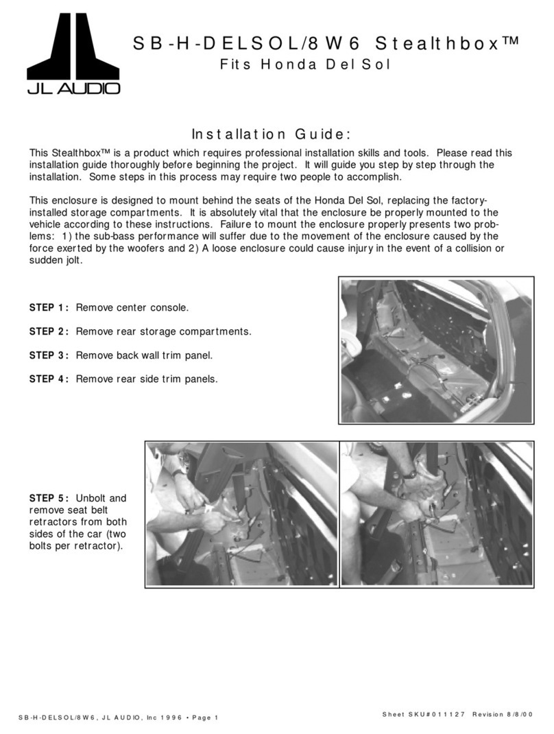 JL Audio SB-H-DELSOL/8W3v3 User manual