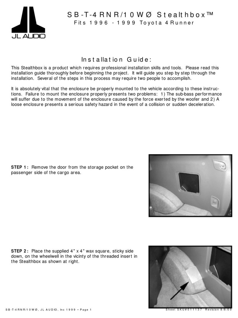 JL Audio Stealthbox SB-T-4RNR/10W User manual