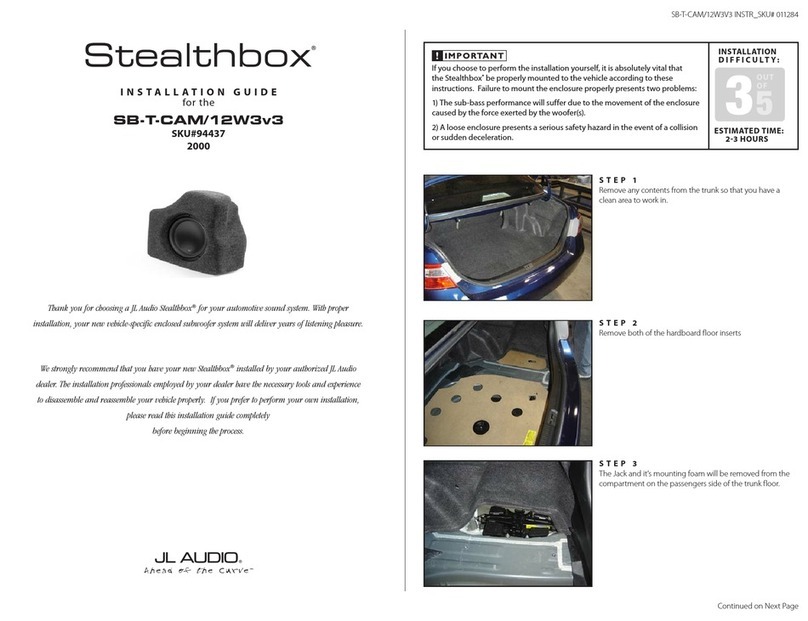 JL Audio Stealthbox SB-T-CAM/12W3v3 installation guide