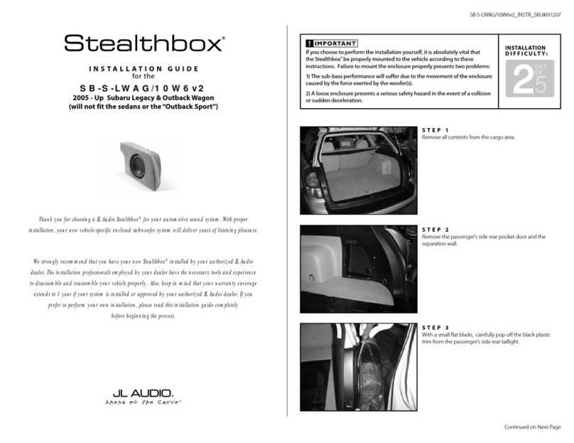 JL Audio Stealthbox SB-S-LWAG/10W6v2/DG User manual