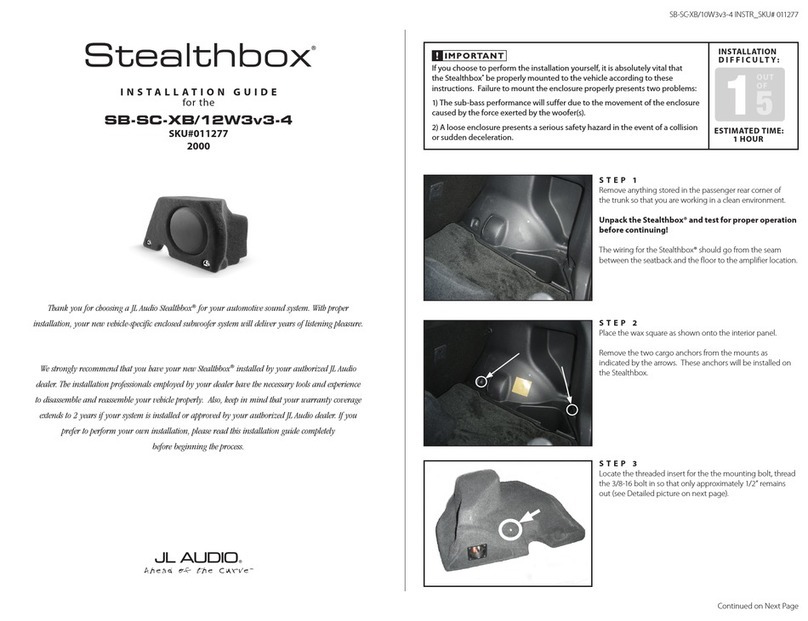 JL Audio Stealthbox SB-SC-XB/10W3v3-4 User manual