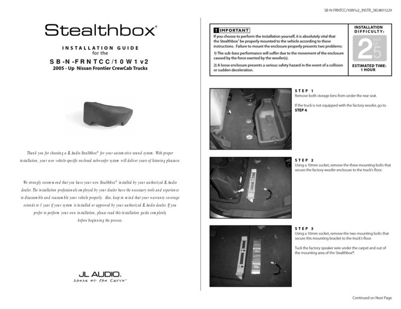 JL Audio Stealthbox SB-N-FRNTCC/10W1v2 installation guide JL Audio Stealthbox SB-N-FRNTCC/10W1v2 installation guide
