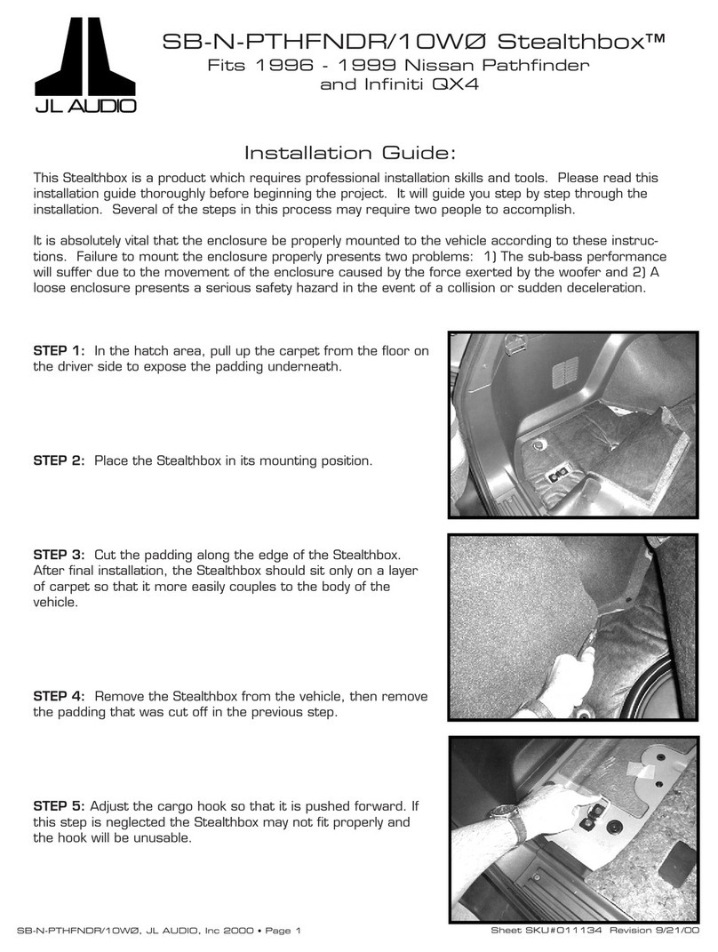 JL Audio Stealthbox SB-N-PTHFNDR/10W installation guide